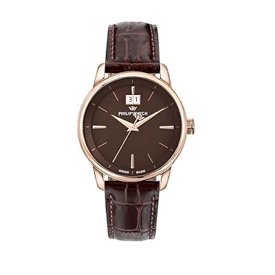 Philip Watch Orologio Uomo, Tempo, Data, Analogico, 40 mm, Collezione ANNIVERSARY, Cinturino in Pelle - R8251150012