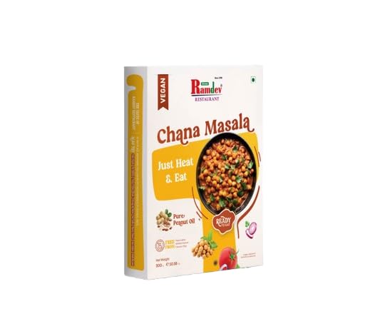 Ramdev Ready to Eat Chana Masala , 300g | Vegan | 100% Vegetarian | Pure Peanut Oil | No Preservatives, No Artificial Colours | Just Heat & Eat-image-9