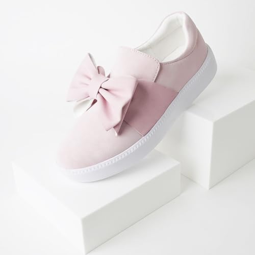 Image of J. Adams Wally Platform Sneakers for Women - Comfortable Slip On Shoes with Bow