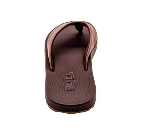 Flojos Cosmo Debossed Thong Starp W/Memex Bed, Brown/Gum3