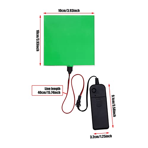 Image of Electroluminescent EL Panel Light, DIY EL Light Cuttable Paper for Decoration /Cosplay /Funny Birthday Parties /Horror Theme Parties /Pumpkinhead,Yellow (10cmx10cm)-1PCS (1, Green)