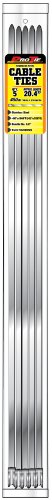 Pro Tie Heavy Duty Wide Stainless Steel Cable Ties for Indoor and Outdoor Use, 316 Marine Grade Stainless Steel | 20.4-Inch, 100 lbs. Tensile Strength, 5-Pack (PN: SS20HDW5)