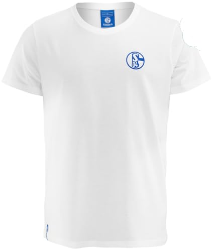 FC Schalke 04 S04 T-Shirt Basic weiß (DE/NL/SE/PL Alphanumerisch L Regular Regular Weiß)