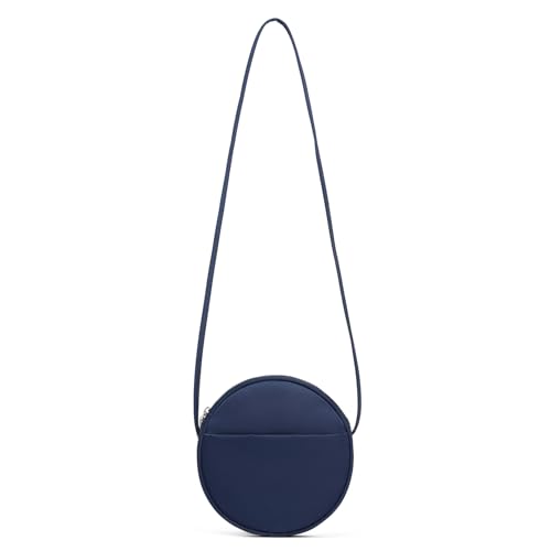 Circle Crossbody Bag for Women NYLON Circle Purse with Zipper Adjustable Knot Shoulder Straps