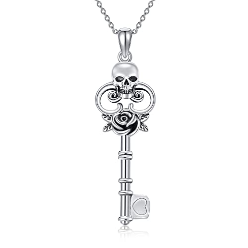 YAFEINI Key Necklace 925 Sterling Silver Retro Vintage Key Jewelry Gifts for Women Girls
