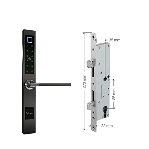 Serrure de porte intelligente électronique biométrique 3585 noire
