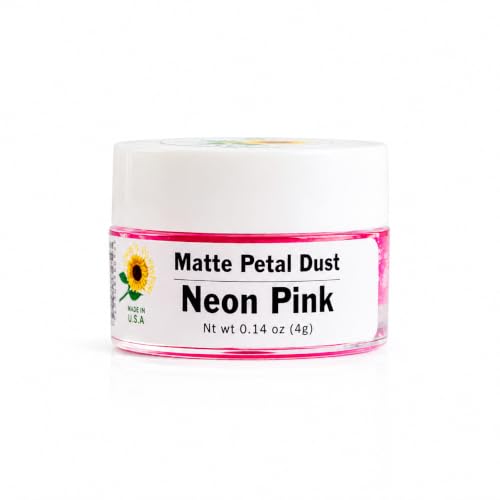 Sunflower Sugar Art Neon Pink Glow In The Dark Petal Dust Food Color - Deep, Rich Pink Matte Powder Cake Accessories for Cake Decoration - 4 Grams Non-Toxic Baking