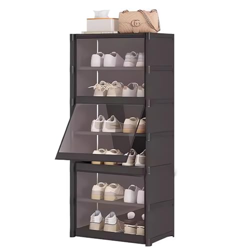 Yagizaai 7-Tier Shoe Rack with Dustproof Cover, Metal Frame & Non-Woven Fabric, Freestanding Shoe...