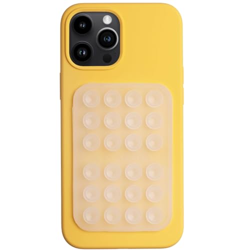 OCTOBUDDY Classic MAX - Silikon-Saugnapf Halterung fürs Handy - rutschfeste Saugnapfhalterung für iPhone und Android - freihändige Handyhalterung für Selfies und Videos - 6 6 cm x 9 9 cm Transparent