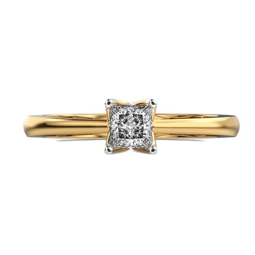 Bague princesse moissanite argent 925 plaqué or bijou fait main pour femme
