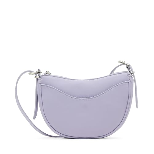 Anne Klein Womens Sculpted Buckle Half Moon Crossbody, Gentle Lavender