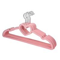 Veemoon 10 Pcs Clothes Hangers for Shaped Coat Hanger White Heart Multiple Clothing Plastic Clothes Hanging Rack Pink