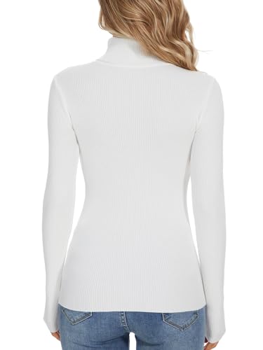Image of Turtleneck Sweaters for Women Ribbed Long Sleeve Pullover Sweater