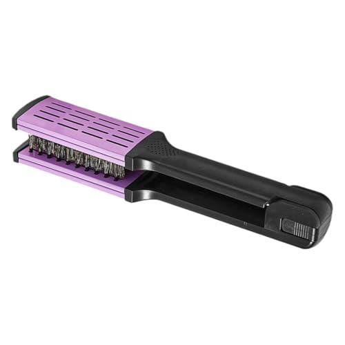 Cepillo alisador de cabello y peine doble lado morado miniatura 1