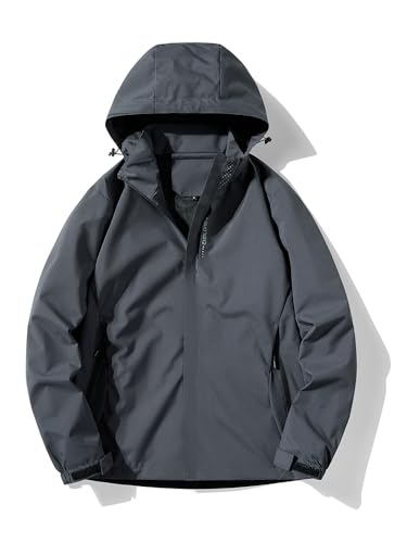 Men's Waterproof Windbreaker with Removable Hood
