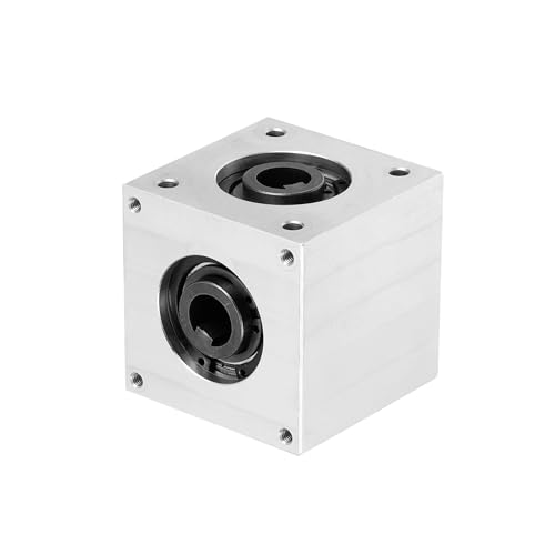 QUARKZMAN 90 Grad Rechtwinkliges Kegelradgetriebe 1:1 Vorwärts Und Rückwärts Doppelte Ausgangswelle 1 Modul 20 Zähne Kegelrad Aluminiumrahmen Einfaches Modul 10mm Welle Bohrung Mit Keilnut