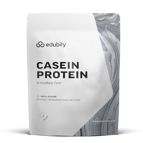 edubily Micellares Casein - Casein Protein Pulver für die abendliche Proteinroutine - mit micellarem Casein aus Weidehaltung - ohne unnötige Zusätze - 1 Portion täglich (500 g Neutral)
