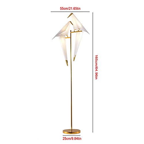 Gdae10 67In Modern Led Floor Lamp Paper Crane Bird Floor Light,Metal Pvc Lampshade Lighting Fixtures For Living Room Bedroom Dinning Room Office,Gold #TOP1