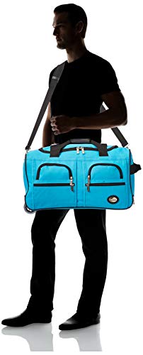 Rockland Rolling Duffel Bag, Turquoise, 22-Inch