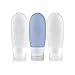 YMWILL Portable Soft Silicone Travel bottles Set (3 OZ, White+White+Blue)