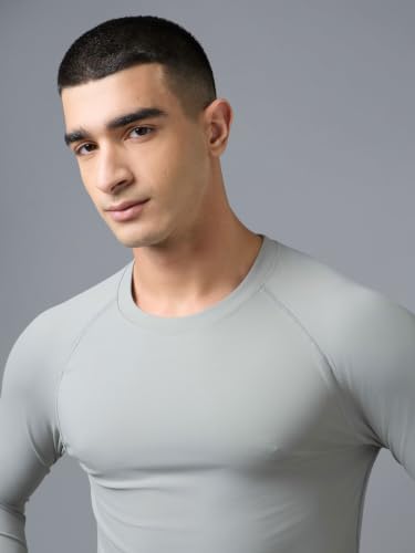 Image of TECHNOSPORT Men's Compression Full Sleeve T-Shirt 4-Way Stretch Slim Fit Gym & Workout Tee Quick-Dry Moisture-Wicking Athletic Training Wear ElastoPlus Fabric Technology for Comfort & Flexibility