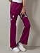 Scrubs for Women Workwear Core Stretch Drawstring Cargo Scrub Pants 4044P, M Petite, Wine
