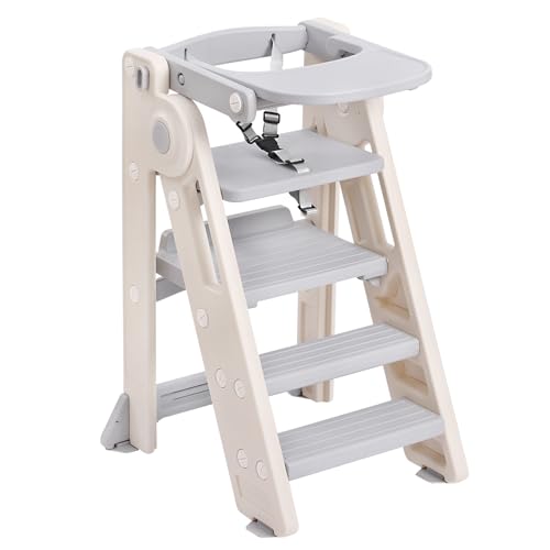 Torre de aprendizaje convertible en silla de comedor de madera para niños 3