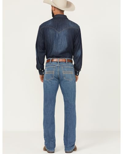 Cinch Men's White Label Medium Wash Relaxed Straight Performance Stretch Denim Medium Wash 30W x 34L US3