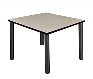 42 in. Square Maple Table & Black Post Legs