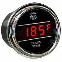 Transmission Temperature Gauge Kit for Any Semi, Pickup Truck or Car - Bezel: Chrome - LED Color: Blue