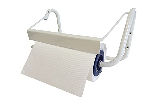 tecnokit porta bobina carta a muro, per bobine da cm 29,bianco, porta rotolo industriale, cm 40x20x23h, dispenser bobina a muro,minuteria per utilizzo e montaggio inclusa (bianco)