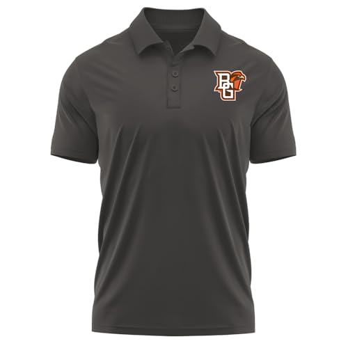 Campus Lab Bowling Green State University Adult Men's Polo Left Chest Logo, Charcoal, Large