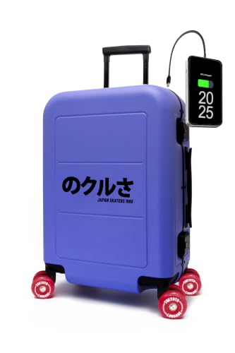 TOKYOTO Valise Cabine avec Roues Skate Bagage Design Skateboard Port USB Légère et Moderne pour Voyager, Jeunes et Adolescents Roues Silencieuses 55x35x20 cm Valise Rigide 55x40x20 cm Trolley Blue