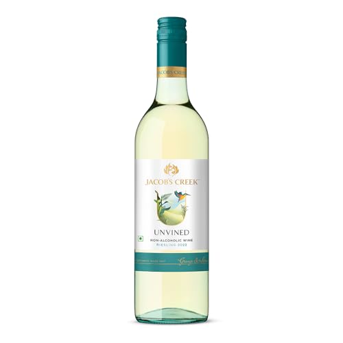 Image of Jacob's Creek UNVINED Riesling Non Alcoholic White Grape Still Wine, 750ml (Pack of 2 Bottles)