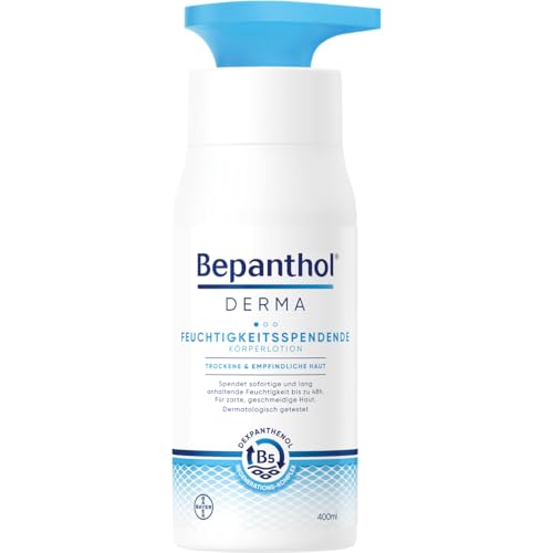 Bepanthol DERMA Feuchtigkeitsspendende Körperlotion | Körperpflege für empfindliche und trockene Haut, dermatologisch getestete Feuchtigkeitscreme mit Dexpanthenol | 400ml Pumpspender