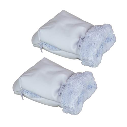 Manoplas Carrito Bebé Rosy Fuentes- Con Forro Polar Interior - Guantes para Carro Bebé - Tejido Suave y Agradable - Manoplas Carro Bebé Universales 0-blanco celeste