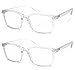 VeryHobby 2 PAIRS Blue Light Blocking Glasses Computer Gaming Retro Eyewear Vision Care Protection (2 Pairs: Transparent Clear & Transparent Clear)