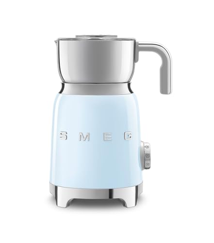 Smeg, Mousseur à Lait Multifonction MFF11PBEU, avec Système à Induction, 6 Programmes Prédéfinis, une Fonction Manuelle, Carafe Amovible 600 ml, Bouchon...
