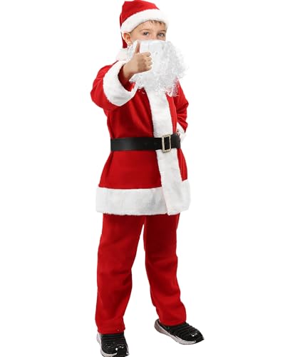 Disfraz completo de Santa para niños, talla pequeña miniatura 2