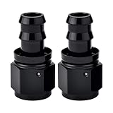 EVIL ENERGY 12AN Straight Push Lock Hose Fitting End Black 2PCS