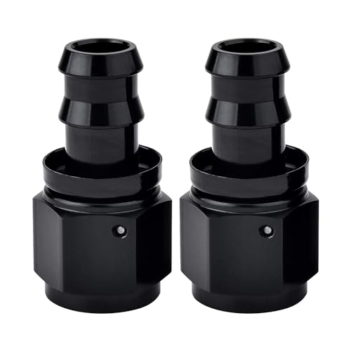 EVIL ENERGY 12AN Straight Push Lock Hose Fitting End Black 2PCS