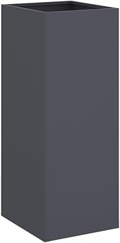 Planter Anthracite 12.6"x11.4"x29.5" Steel Unique Plant Pots Pots for Plants Plant Pots Large Pot Planter for Outdoor Gardening Porch Plants