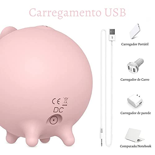 Sugador de Clitóris e Mamilos Porquinho 10 Modos de Velocidade CA1Ab