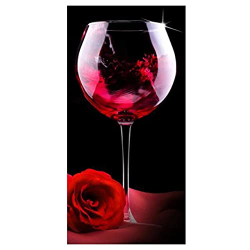 Tableaux Deco Murale Poster Toile Peinture Peinture Vin Rouge Et Verre sur Toile Peinture Peinture Moderne Peintures d'art Mural pour La Decoration De Chambre Et De Cuisine 45X65Cm X1 sans Cadre Cover