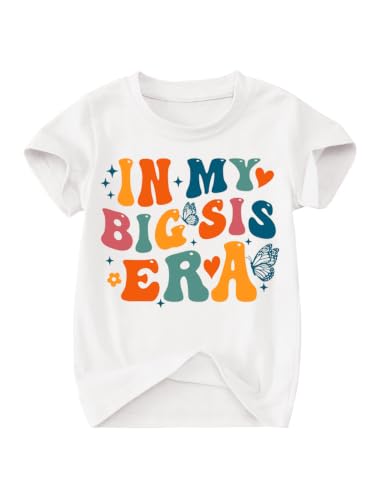 Image of Toddler Big Sister Tee in My Big Sis Era Graphic T-Shirt Big Sis Announcement Crewneck Shirts Sibling Reveal Tops