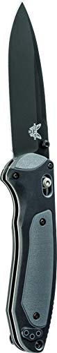Benchmade - Boost 590 Knife, Drop-Point Blade, Plain Edge, Coated Finish, Gray and Black Handle, Made in the USA