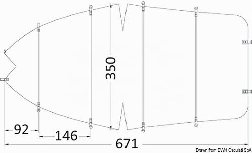 OSCULATI Telone Universale cm 518/579 Grigio 300D
