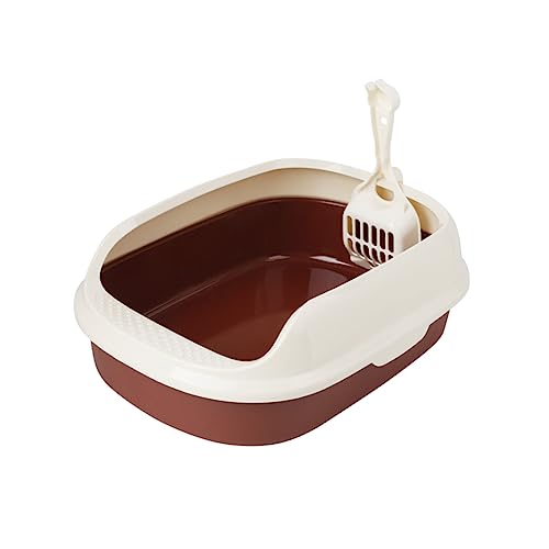 Didiseaon Strong Durable Cat Litter Box Half-Enclosed Design Small Size s Cat Pan Litter Toilet