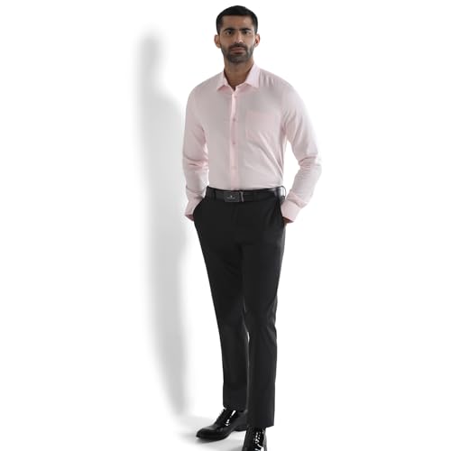 Image of Blackberrys Men Slim Fit Formal Shirt | Premium Cotton Blend | Solid Pattern| Lightweight & Breathable | Wrinkle-Resistant | Office & Business Wear