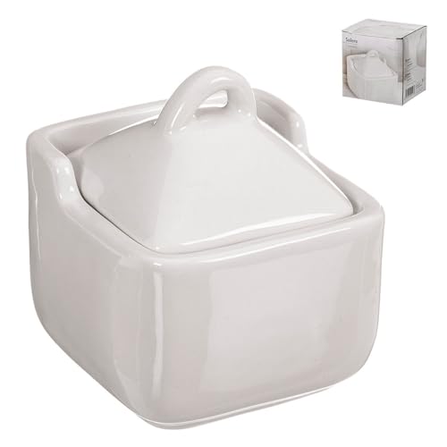 Salero con Tapa Kozina Blanco Cerámica 10 x 10 x 11,5 cm - Marca: Kozina - EAN: 8434504045076